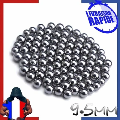 50 Billes Acier Metal 9.5mm Puissantes Lance Pierre Catapulte Fronde Slingshot