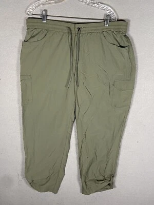 Columbia | Pantalones de senderismo ligeros al aire libre al tobillo verde militar para mujer talla XL Foto 1 de 4