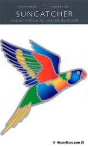 "Rainbow Lorikeet" Suncatcher Window Sticker Sunlight Sunseal Decal Stain Glass - Picture 1 of 2