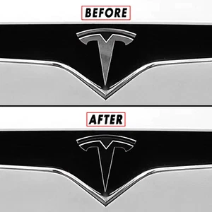 Eliminar la superposición de blackout de Chrome para los emblemas delanteros y traseros del Tesla Model X 2016-21 - Imagen 1 de 8