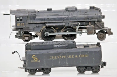 LIONEL LOCOMOTIVE #8142 W/ CHESAPEAKE & OHIO TENDER W/ EX-RUNS & LIGHTS O 1:48 - Image 1 of 4