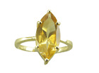 Marquis Shape Yellow Color Citrine Ring in 14K Yellow Gold