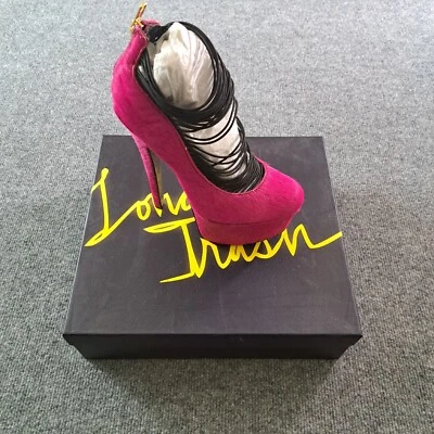 London Trash Womens Ceees Platform Heels Stiletto Pink Pony Hair Size 7 - Image 1 of 4