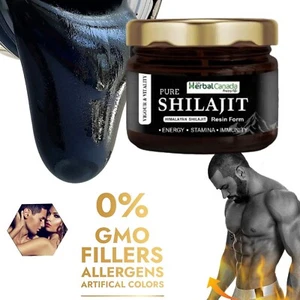Pure 100% Himalayan Shilajit Resin Extremely Potent 20g Jar + Measuring Spoon - Picture 1 of 8