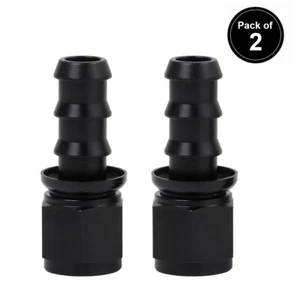 LokoCar Push Lock Hose Fittings 6AN Straight End For Rubber Fuel Line 3/8" 2Pcs - Picture 1 of 17