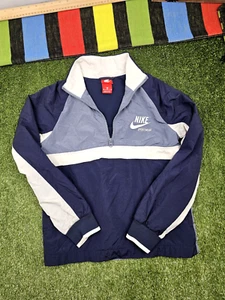 Nike boys pullover jacket windbreaker half zip mesh lining size M blue gray - Picture 1 of 10
