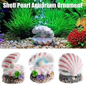 Shell Pearl & Air Stone Aquarium Fish Tank Ornament Shell Bubbler Decor - Picture 1 of 13