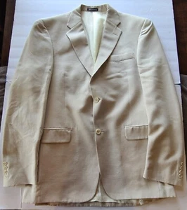 Men's Jacket- Axcess- 42L- Light Tan- Rayon Linen Polyester- NEW - Picture 1 of 4