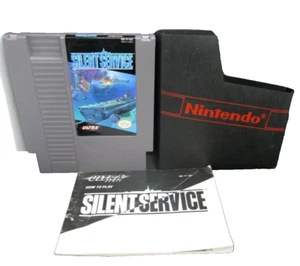 SILENT SERVICE ~ NES Cartridge & Manual (Nintendo Entertainment System, 1989) - Picture 1 of 2