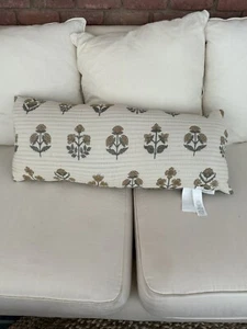 Pottery Barn Kiana Jacquard Reversible Filled Lumbar Pillow 36x14” NWOT - Picture 1 of 4