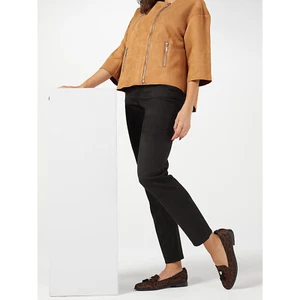 Pantaloni jeans MARLAWYNNE QVC finta pelle scamosciata NERI colore TAGLIA 8 regolari. CTRL £79 - Foto 1 di 1