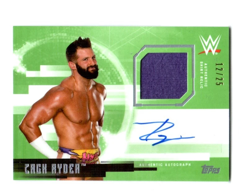 WWE Zack Ryder 2017 Topps Undisputed Green Autograph Relic Card SN 12 of 25 - Image 1 of 1