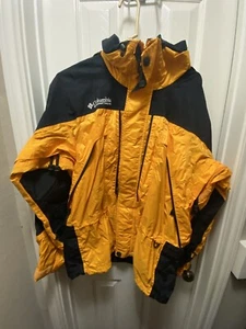 Columbia Orange/Black Jacket Titanium Omni Tech Size Medium Ski Snow windbreaker - Picture 1 of 4