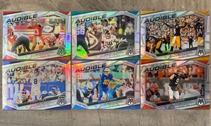 AUDIBLE TRUE SILVER PRIZM 2023 Panini Mosaic NFL Football Cards You Pick/Choose!