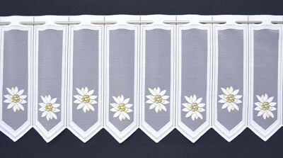 Edelweiß Scheibengardine Küchengardine Bistrogardine Gardine in 11 Breiten Neu - Bild 1 von 4