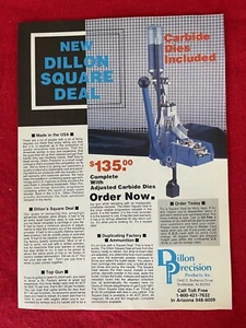 Vintage 1987 Dillon Reloader Print Ad Ammunition Reloading Tools - Ad Only - Picture 1 of 7