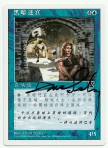 Dark Maze, Simplified chinese V Symbol 5th edition Mtg, Signed by the Artist - Imagen 1 de 3