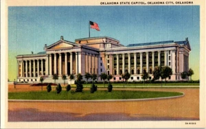 Unposted Linen Post Card Oklahoma State Capitol Oklahoma City - Picture 1 of 2