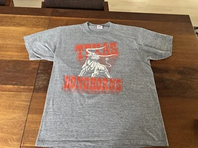 Vintage College T-Shirt Texas Size L 80s Bevo Running, Cotton Blend, Jerzees - Image 1 of 4