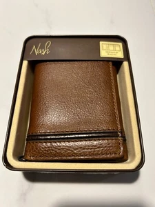 Neu mit Etikett Patricia Nash Padova dreifach faltbare Ausweis-Geldbörse für Herren kastaniefarben N70364 UVP $ 50 - Bild 1 von 7