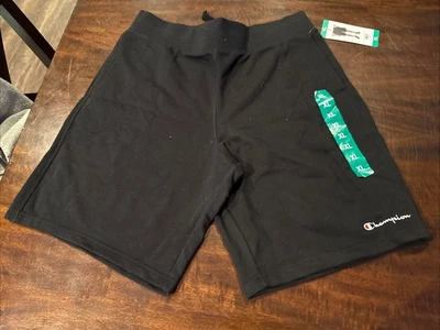 Nuevo CHAMPION Talla X-L Negro 3 Bolsillos Bordado Logo Jersey Hombres Pantalones Cortos para Sudar Foto 1 de 4