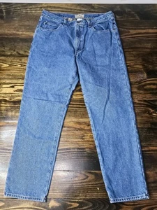 Vintage LL Bean Double L Relaxed Fit Plaid Flannel Lined Jeans Mens Size 37x32 - Picture 1 of 11