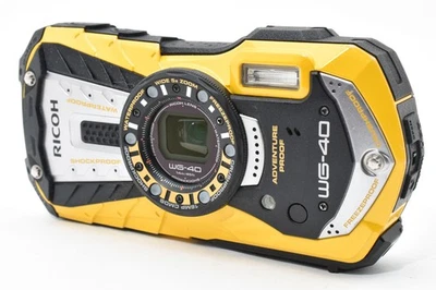 [CasiCOMO NUEVA] Cámara digital compacta Ricoh WG-40 impermeable a prueba de golpes amarilla JAPÓN Foto 1 de 4