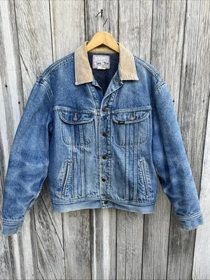 Rare Vintage LEE Storm Rider Blanket Lined Denim Jean Jacket 80s 90s USA Patina - Image 1 of 4