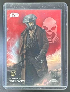 2025 Topps Non-Sport Chrome Star Wars Sapphire Captain Silvo Red /5 #21 DEBUT - Picture 1 of 2