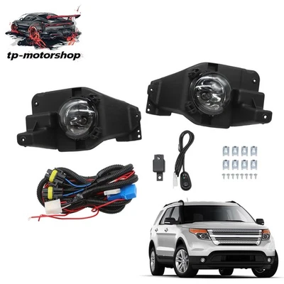 2*Clear Fog Lights Assembly For 2013 2014 2015 Ford Explorer with Switch&Wiring - Image 1 of 4