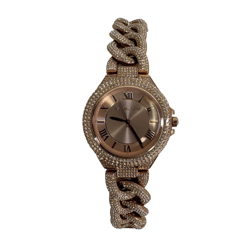 Michael Kors MK3821 Camille Pave Glitz Gold-Tone Crystal Chain Watch - Image 1 of 4
