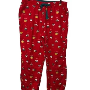 Unisex Lands End rot Weihnachten Katze Druck Pyjama Lounge Hose Größe M 10-12 - Bild 1 von 8
