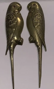 Par de colgantes de pared vintage del siglo XX de latón para periquito/loro 18 cm aprox. - Imagen 1 de 13