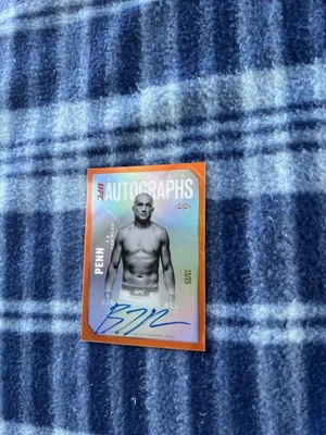 2025 Topps Chrome UFC BJ Penn Octagon Legends Auto Gold 15/25 Autograph Card - Image 1 of 3