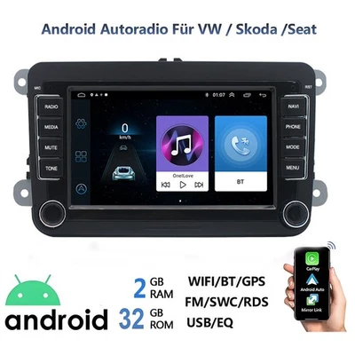 7"Radio Autoradio Carplay GPS für VW Golf 5 6 Touran Polo Passat EOS Caddy Jetta - Bild 1 von 4