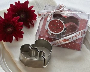 A Perfect Fit Heart Puzzle Cookie Cutters Bridal Shower Wedding Favors - Picture 1 of 1