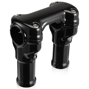 4" Rise 1 1/4" Clamp Handlebar Risers Top Cover for Harley Softail Black - Foto 1 di 7
