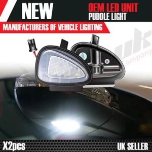 2X GOLF VW MK6 JETTA EOS PUDDLE UNDER MIRROR LIGHTS WHITE LED SMD ERROR FREE - Picture 1 of 6