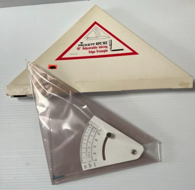 10” Acrylic Adjustable Inking Edge Triangle Pickett APC 10I Drafting Tool  Japan - Image 1 of 4