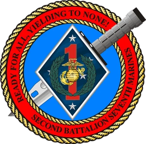US Marine Corps Badge Sticker 2nd Battalion 7th Marines War Dogs - Picture 1 of 9