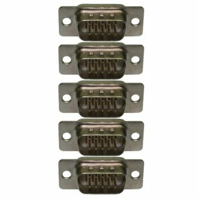 EX-PRO SVGA VGA 15 Pin HD15 D Sub Male Solder Type Connector Chassis Adaptor 5 PACK