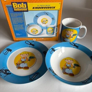 BOB DER BAUMEISTER Porzellan-Geschirr/Kinder-Gedeck: Tasse, Teller +Müsli-Schale - Bild 1 von 7