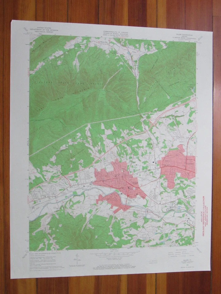 Mapa Topográfico Salem Virginia 1965 Original Vintage USGS Foto 1 de 1