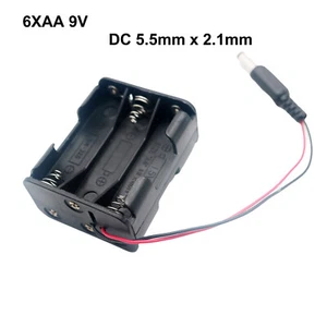 Battery Holder Box Case 9V 6xAA 6*AA AA 6x 1.5V with DC Cable 5.5mm x 2.1mm Male - Picture 1 of 9