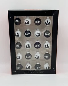 Caja de 20 adornos de Halloween miniatura de vidrio para trabajo y problemas Boo Ghost nueva - Imagen 1 de 3
