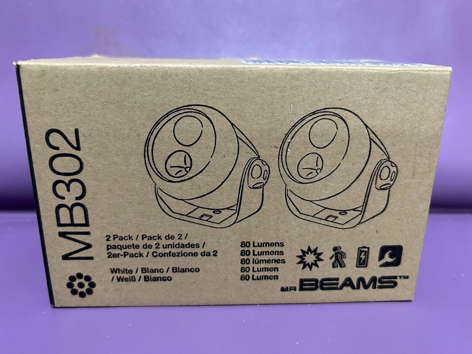 Mr Beams Wireless Motion Sensor LED Spot Light Easy Install No-Wire White (2pck) - Image 1 of 4