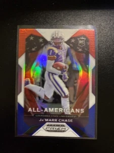 2021 Panini Prizm Draft Picks Prizms Red White and Blue #185 Ja'Marr Chase AA - Picture 1 of 2