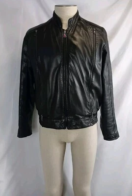 Vintage Hein Gericke Motorcycle Jacket Mens Sz 42 Medium Black Zip Vent No Liner - Image 1 of 4