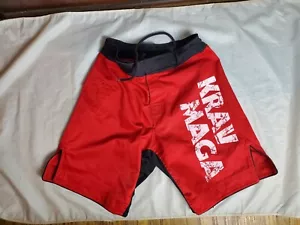 KRAV MAGA Worldwide Men's Board Shorts Size 30 Small S Red Fighting Boxing MMA - Picture 1 of 6