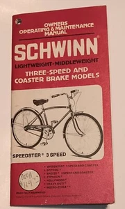 Schwinn Lightweight Middleweight Bicycles Owners Manual Three Speed & Coaster - Picture 1 of 6